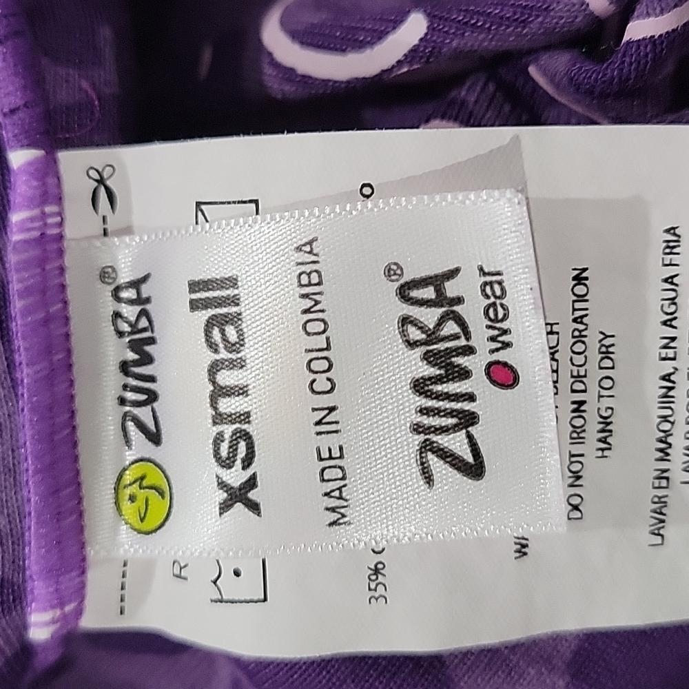Zumba 3 pcs purple  gray and pink workout tanks  size xsmall and smalls #2 - Picture 5 of 7